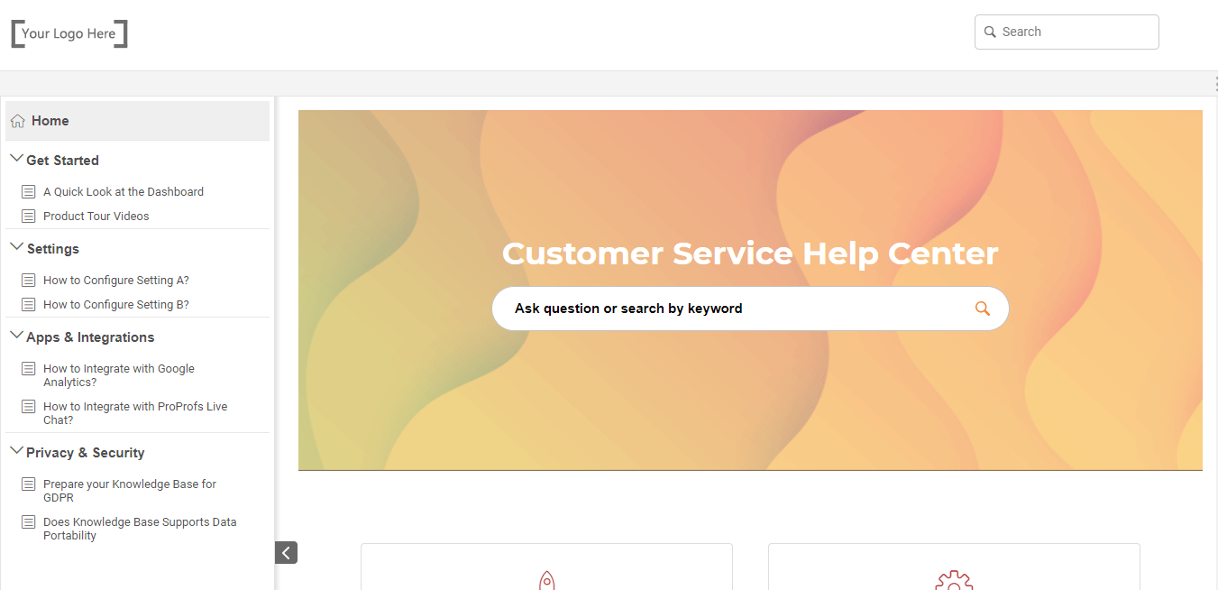 customer service knowledge base example