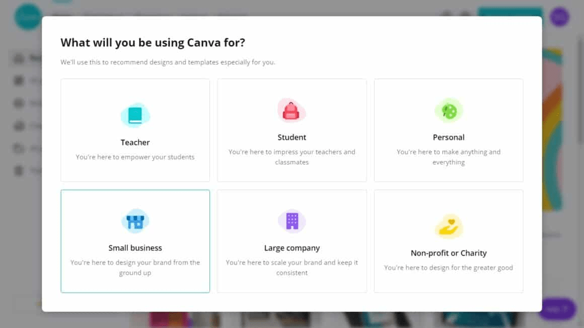 Canva Customer onboarding example