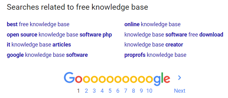 Google knowledge base search engine results