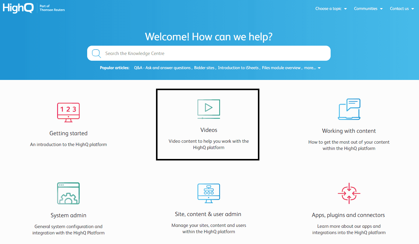 HelpQ knowledge base example