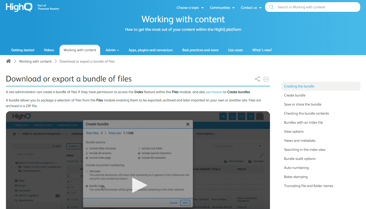 Knowledge base videos examples