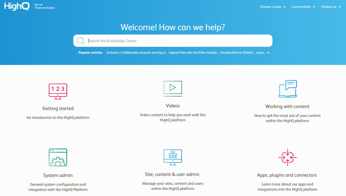 HelpQ knowledge management example