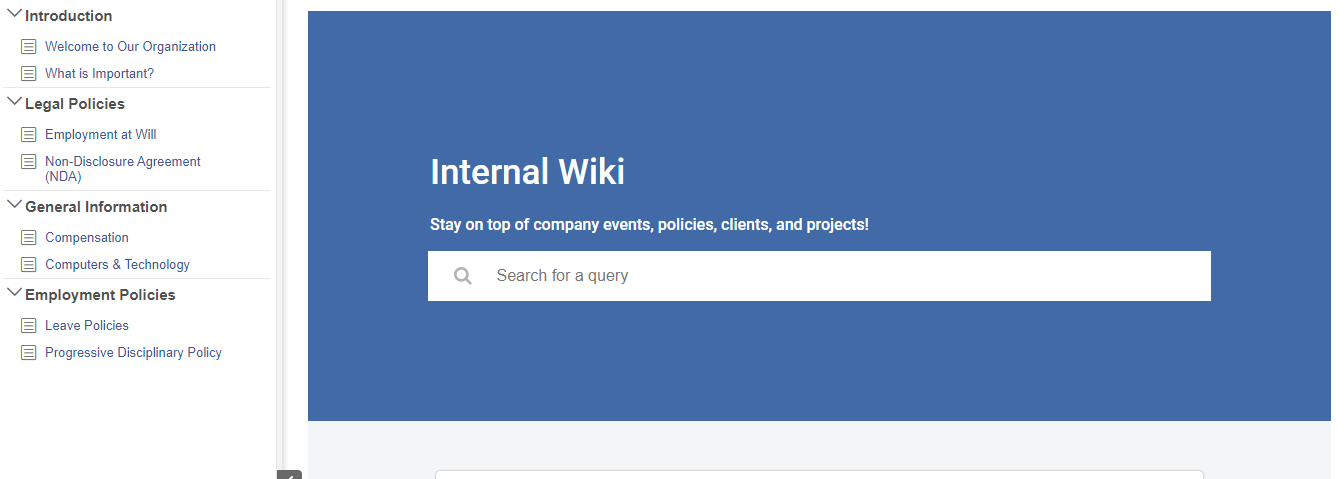 Internal wiki example