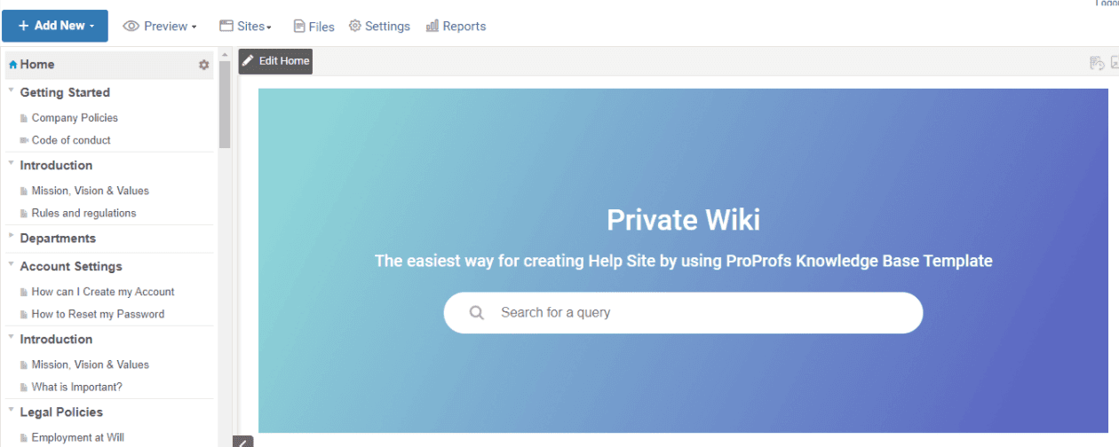 Free Private wiki templates