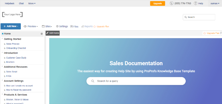 Select a Sales Documentation Template