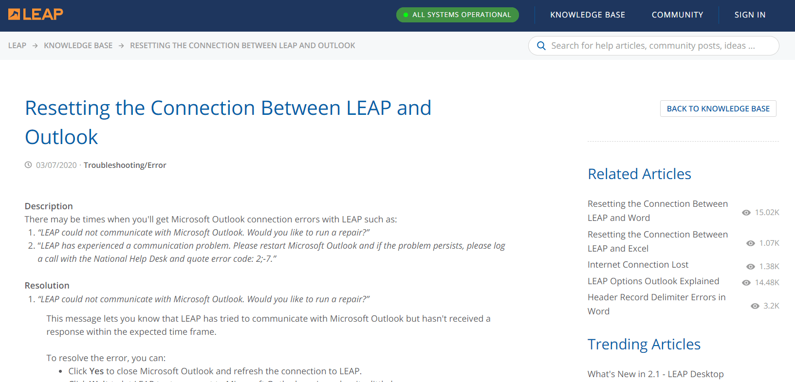 Leap content in sales documentation