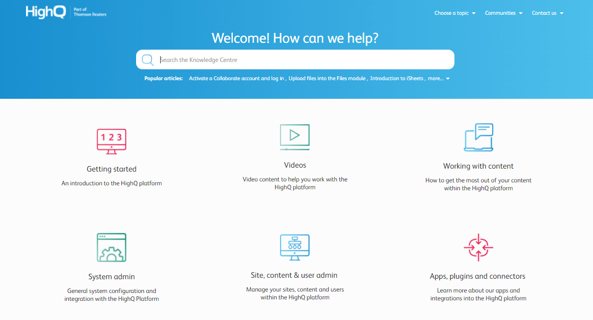 HelpQ knowledge base example