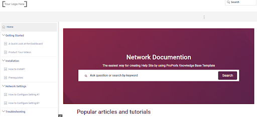 Network documentation template 