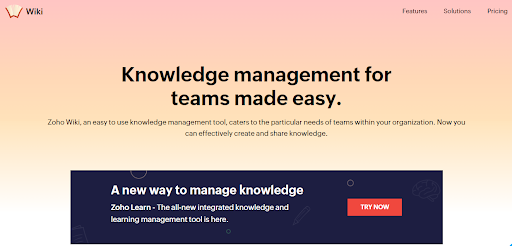 Zoho Wiki Knowledge Management 