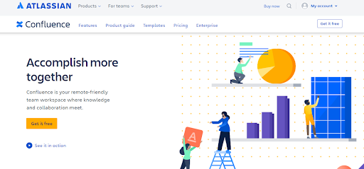 Confluence by Atlassian is a team collaboration tool
