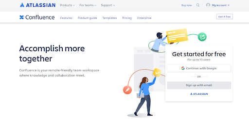Confluence It is a modern knowledge base software ideal for creating a remote-friendly team workspace