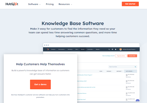 HubSpot offers knowledge base software