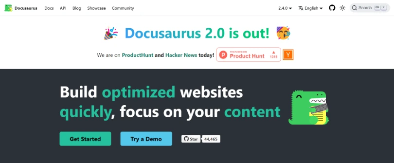 Docusaurus well know it documentation tool