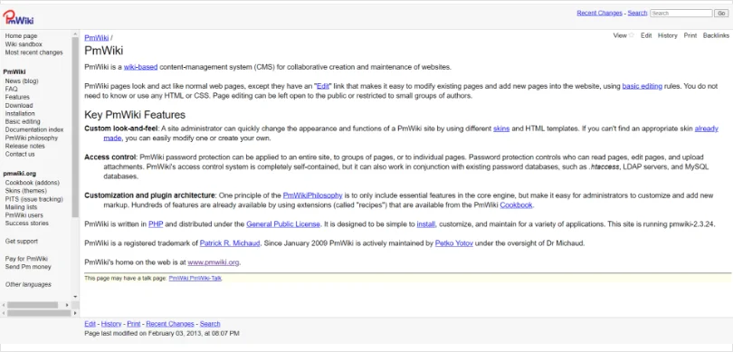 PmWiki - best wiki tool