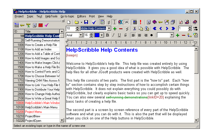 HelpScribble - Best for Portable Hyperlinked Documents