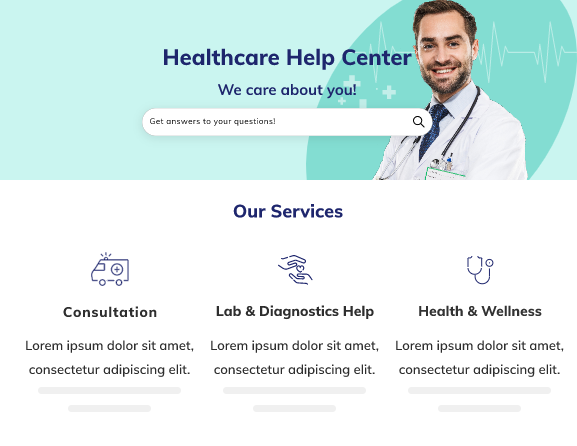 Healthcare Company Customer Help Center Template
