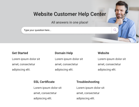 Website Customer Help Center Template
