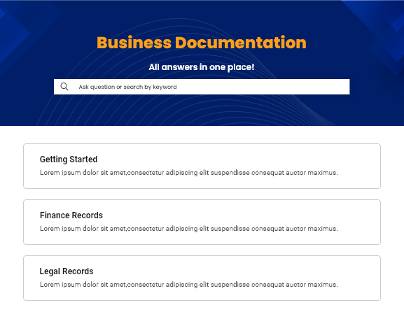 Business Documentation Template
