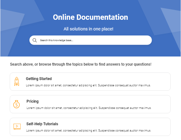 Online Documentation Template